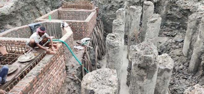 Brick shuttering (Construction of Pile Caps)